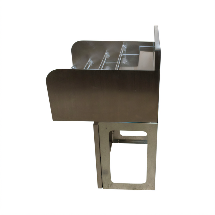 Product image #2 for BK Resources 36-Inch Freestanding 4-Step Underbar Stainless Steel Liquor Bottle Display