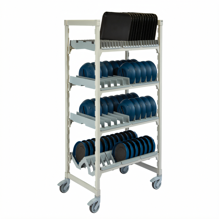 Product image #2 for Cambro Camshelving Premium Series Mobile Drying Unit, 24" x 36" x 75-1/4" H, Speckled Gray