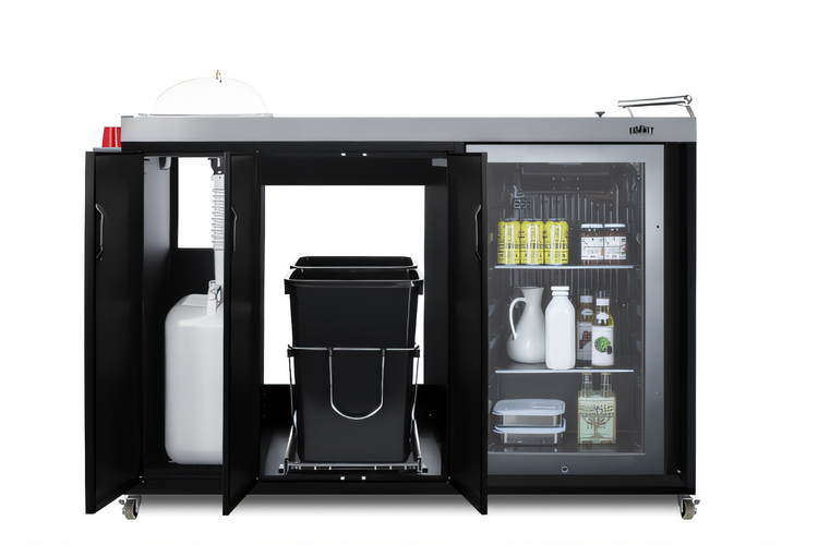 Product image #2 for Summit Appliance 58-Inch Portable Outdoor Kitchenette with ADA-Compliant Glass Door Refrigerator, Sink, and Stainless Steel Countertop