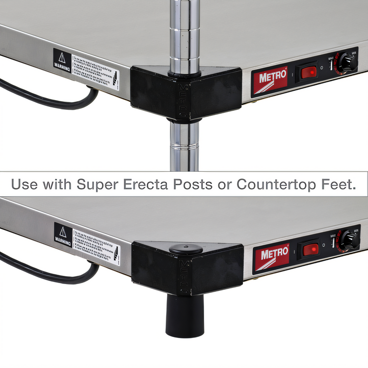 Product image #2 for Metro Super Erecta Hot 36-Inch x 24-Inch Countertop Heated Shelf, 120V, 304 Stainless Steel