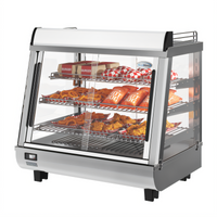 KoolMore 26-Inch Countertop Self-Service Hot Food Display Warmer, 3 Cu. Ft., 3 Shelves, Stainless Steel and Glass