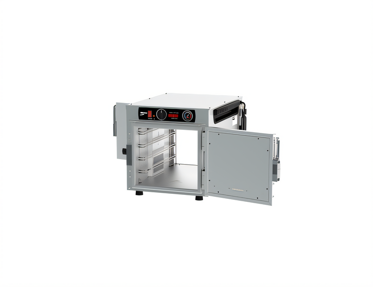 Product image #2 for Metro HotBlox Narrow 4-Pan Pass-Thru Insulated Holding Cabinet, Countertop/Stacking, Solid Front & Rear Doors
