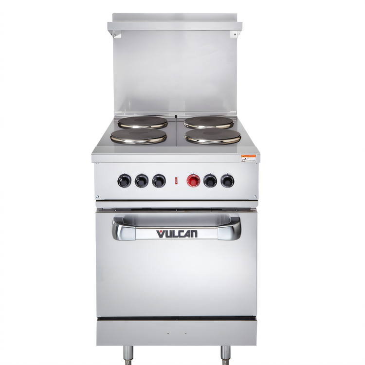 Product image #2 for Vulcan 24-Inch Electric Restaurant Range with (4) French Hotplates and Standard Oven, 480V