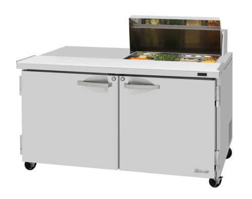 Product image #2 for Turbo Air PRO Series 60-Inch Two-Section Sandwich/Salad Prep Table with Work Station, 8-Pan Top, and Rear-Mount Self-Contained Refrigeration
