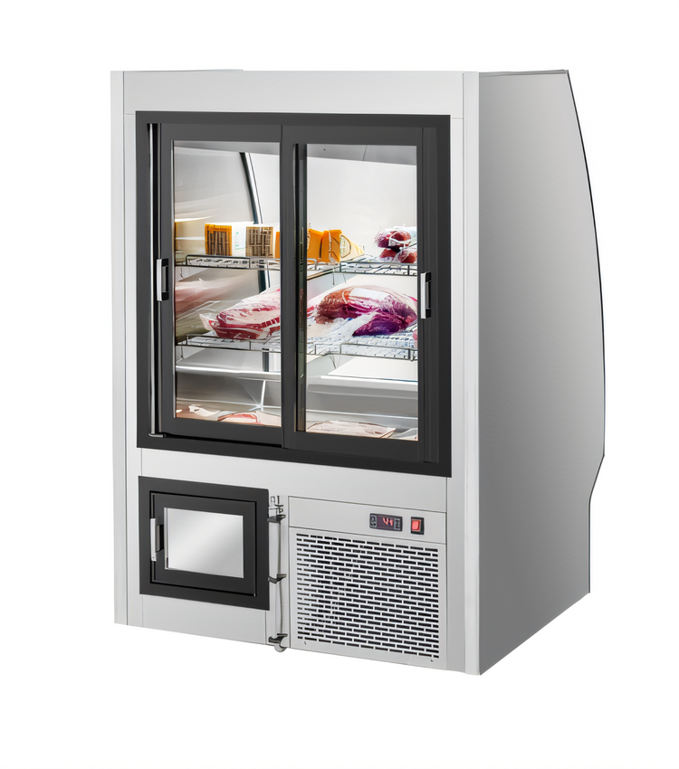 Product image #2 for Migali Competitor Series® Full-Service Double-Duty Curved Glass Refrigerated Deli Display Case, 36.3" W, 16.5 Cu. Ft.