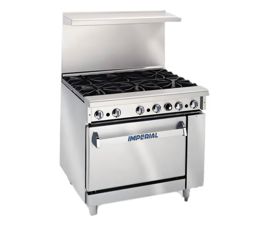 Product image #1 for Imperial Pro Series 36-Inch Electric Restaurant Range with 4 Round Elements, 12-Inch Thermostatic Griddle and Standard Oven