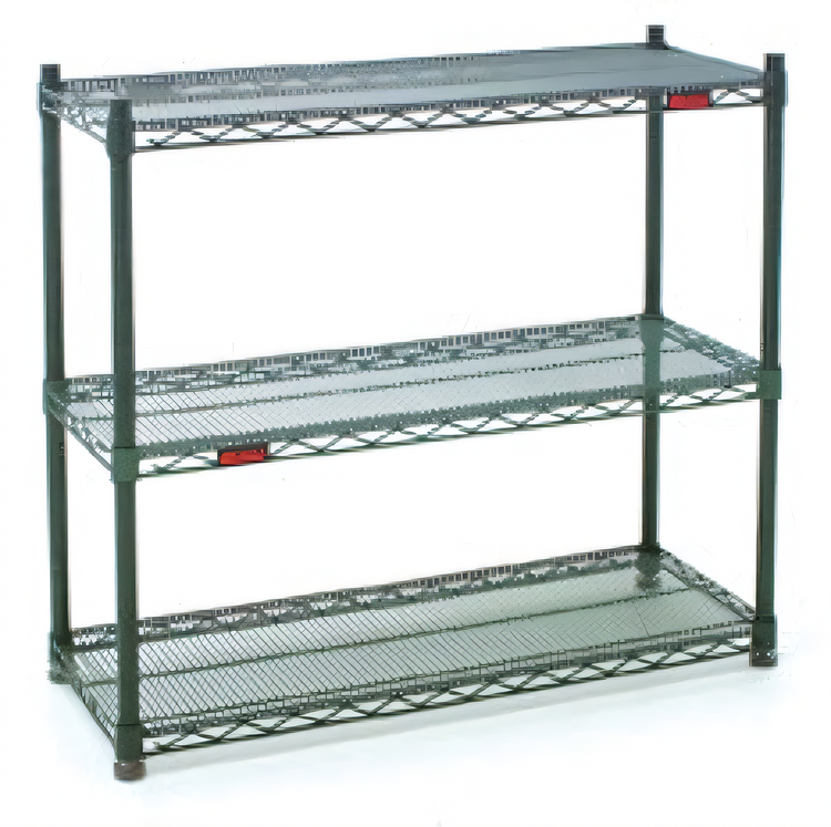 Product image #2 for Eagle Valu-Master 4-Tier Double-Mat Wire Shelving Starter Unit, 48W x 24D x 63H, Gray Epoxy