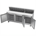 Thumbnail image #2 for Beverage-Air Three-Section Sandwich Top Refrigerated Prep Table, 72-Inch Wide, 3 Doors, 18-Pan Top