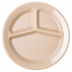 Thumbnail image #2 for Carlisle 11 Inch Tan Polycarbonate 3-Compartment Plate, Narrow Rim