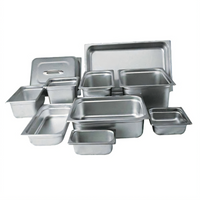 Winco Full-Size Solid Steam Table Pan, 6-Inch Deep, 24 Gauge, Anti-Jamming, 18/8 Stainless Steel