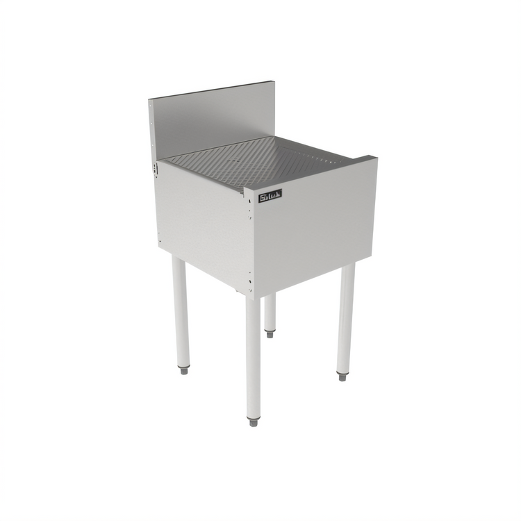 Product image #2 for Perlick Top Shelf 18-Inch Wide Stainless Steel Underbar Drainboard with Backsplash