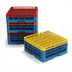 Thumbnail image #2 for OptiClean Full-Size 16-Compartment Dishwasher Glass Rack with 3 Orange/Blue Extenders