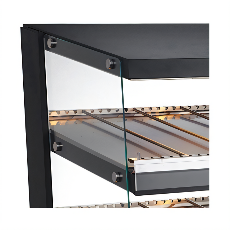 Product image #2 for BakeMax Titan Series Self-Service Heated Countertop Hot Food Display Case, 31-1/2 Inch Wide, 2 Slanted Shelves