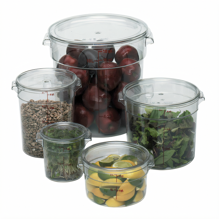 Product image #2 for Cambro Camwear Round Clear Polycarbonate Storage Container, 8 Qt.