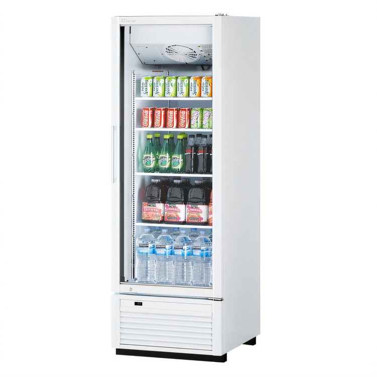 Product image #2 for Turbo Air Super Deluxe 19.02 Cu. Ft. Single-Section Glass Door Refrigerated Merchandiser, Bottom-Mounted, Right-Hinged