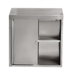 Thumbnail image #2 for Klinger's Trading WC1548-SLIDING 48-Inch Wall-Mounted Stainless Steel Storage Cabinet with 2 Sliding Doors
