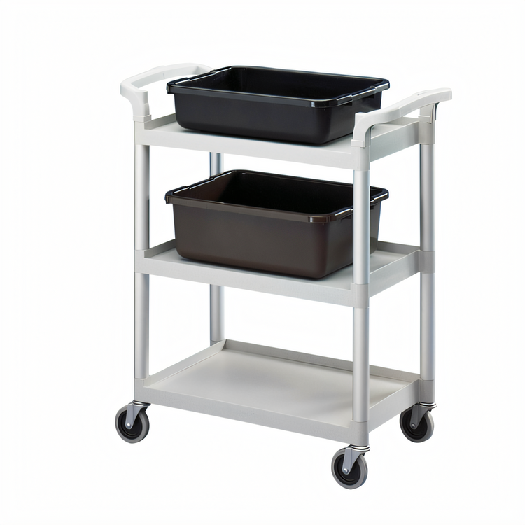 Product image #2 for Cambro KD Small 3-Shelf Service Bus Cart, Speckled Gray