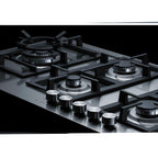 Thumbnail image #2 for Summit Commercial GCJ536SS 5-Burner Gas Drop-In Cooktop, 304 Stainless Steel, Sealed Burners, Continuous Cast-Iron Grates
