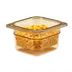 Thumbnail image #2 for Cambro H-Pan™ 64HP150 High-Heat Plastic Food Pan, 1/6 Size, 4" Deep, Amber Case of 6