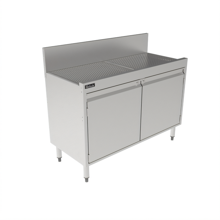 Product image #2 for Perlick Top Shelf 42-Inch Stainless Steel Underbar Storage Cabinet with Drainboard Top and Backsplash