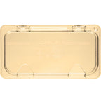 Thumbnail image #2 for CFS Brands StorPlus™ 10479Z13 1/3 Size Amber Plastic High-Heat Food Pan Lid, Hinged Notched Flip Lid Case of 6