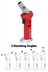 Thumbnail image #2 for Whip-It! Tilt Rotating Flame Kitchen Torch with Adjustable Lockable Flame, Red