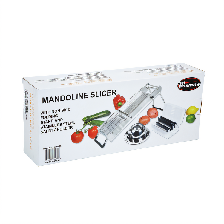 Product image #2 for Winco Stainless Steel Mandoline Slicer Set with 5 Interchangeable Blades and Handguard