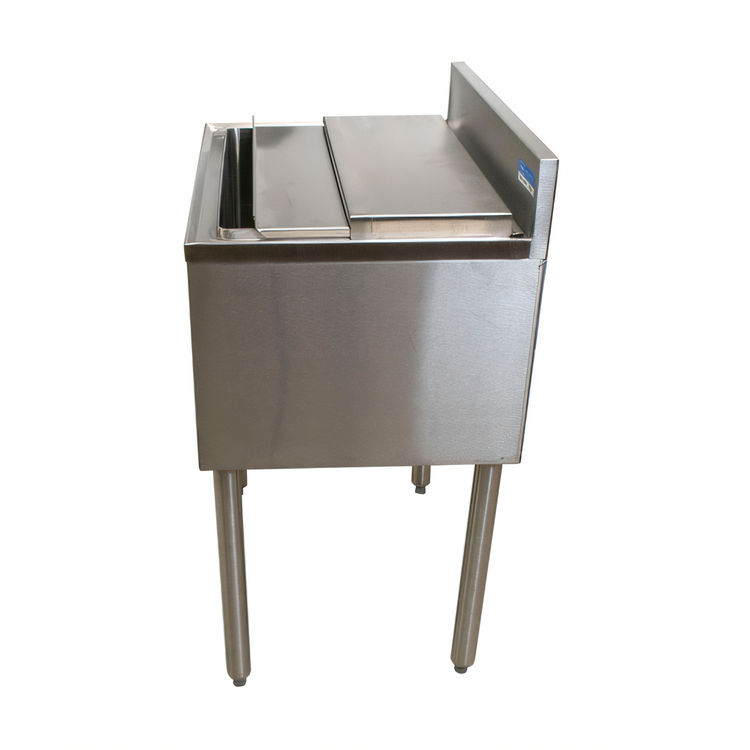 Product image #2 for BK Resources UB4-18-IB48 Underbar Insulated Stainless Steel Bar Ice Bin, 48 x 18 Inch, 140 lb Capacity