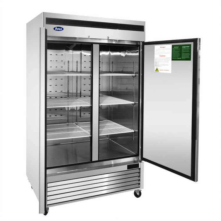 Product image #2 for Atosa Two-Section Reach-In Refrigerator, 46.77 Cu. Ft., Bottom-Mount Self-Contained, Solid Hinged Doors