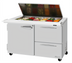 Thumbnail image #2 for Turbo Air PRO Series 48-1/4-Inch 15 Cu. Ft. Two-Section Sandwich/Salad Mega Top Prep Table with Flat Lid, Door and Drawers