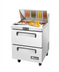 Thumbnail image #2 for Migali 27 1/2 Inch Stainless Steel Refrigerated Sandwich Prep Table with 2 Drawers and 8-Pan Top
