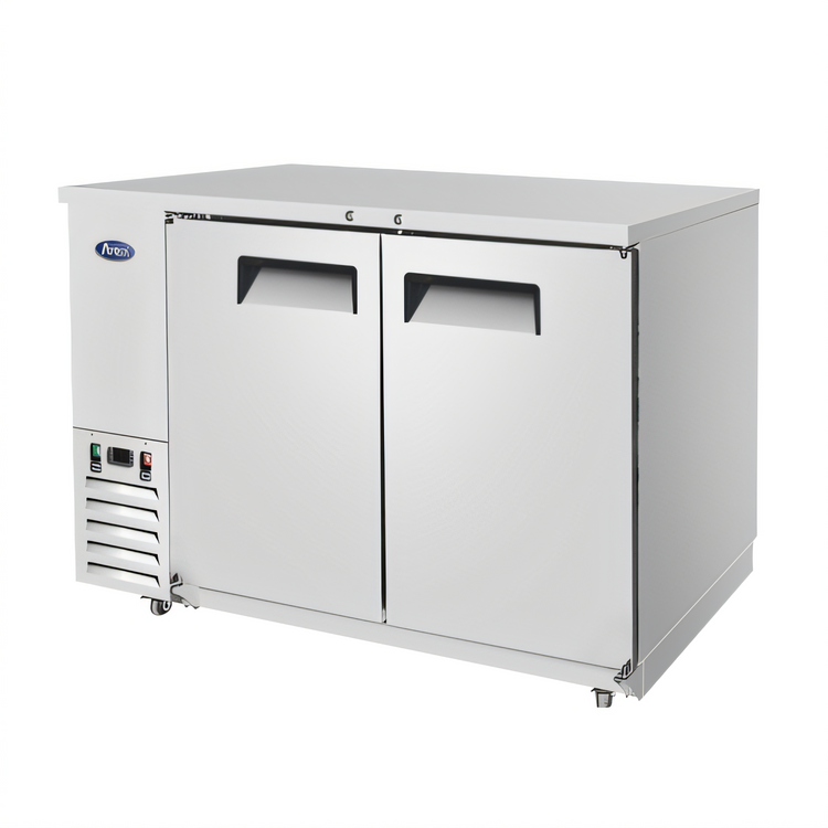Product image #2 for Atosa 57-4/5-Inch Two-Section Back Bar Cooler with Solid Locking Doors, 17.3 Cu. Ft., Stainless Steel, Side-Mount Refrigeration
