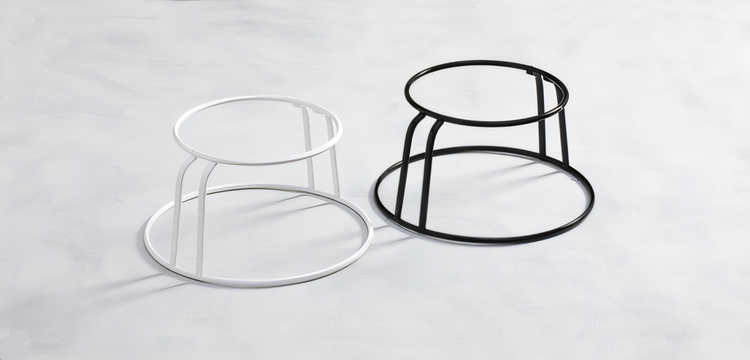Product image #2 for White Rubberized Round Seafood Presentation Stand, 8-3/4 Inch Top Dia. x 12 Inch Bottom Dia. x 6-3/8 Inch H