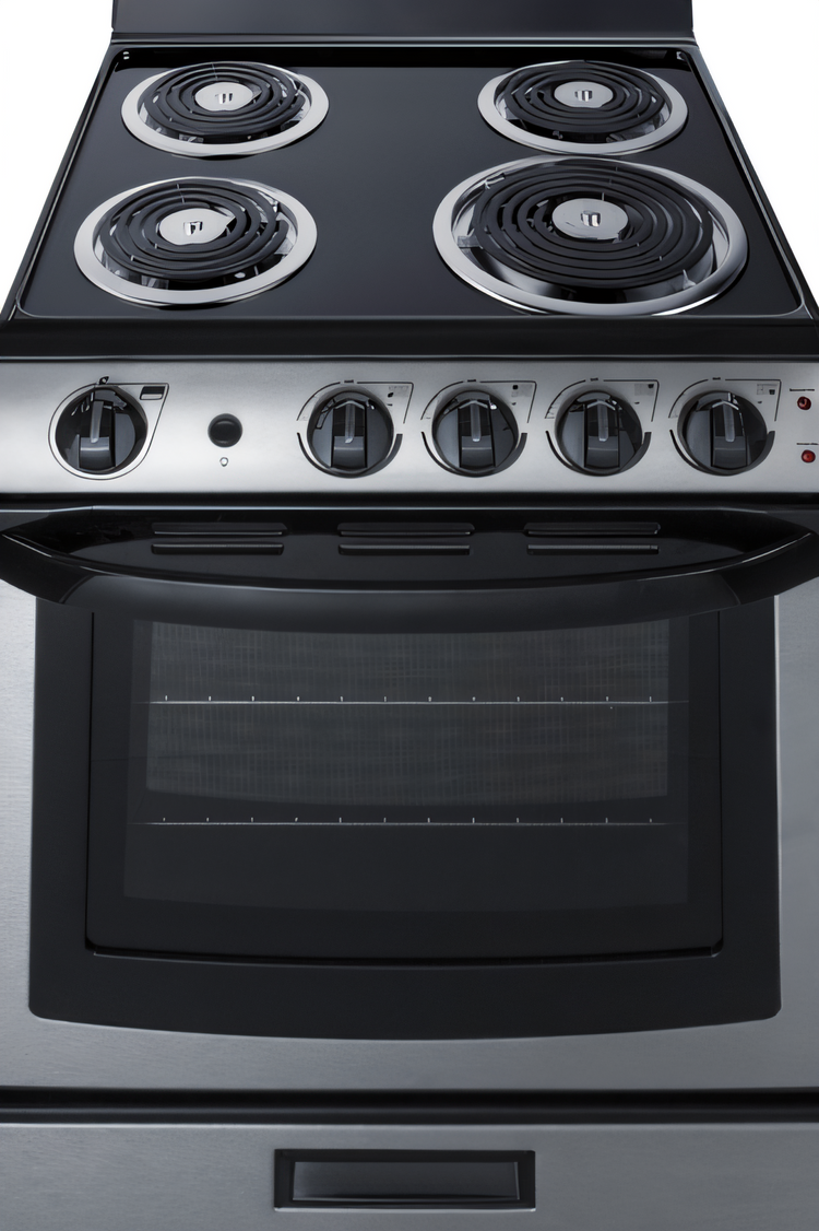 Product image #2 for Summit Appliance 24-Inch Freestanding Electric Coil Range with 2.9 Cu. Ft. Oven