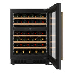 Thumbnail image #2 for Koolmore KM-CW46DZ-WPR Commercial Dual-Zone 2-Section Glass Door Wine Cooler, Black & Stainless Steel Exterior
