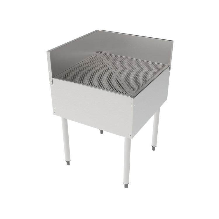 Product image #2 for Top Shelf TSF90D-I 24 Inch x 24 Inch Stainless Steel Underbar Inside Corner Drainboard with Glass Rack Inserts