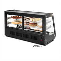 KoolMore 48-Inch Countertop Refrigerated Bakery Display Case with Dual Sliding Glass Doors, 7.06 Cu. Ft., Black