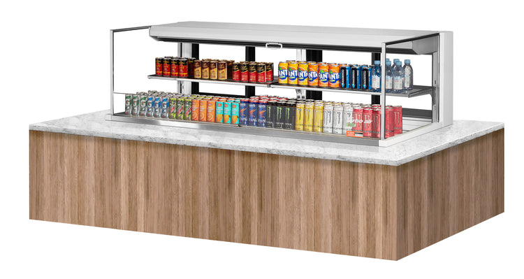 Product image #2 for Turbo Air TOM-72L-UFD-W(B)-2SI-N Countertop Refrigerated Display Cases
