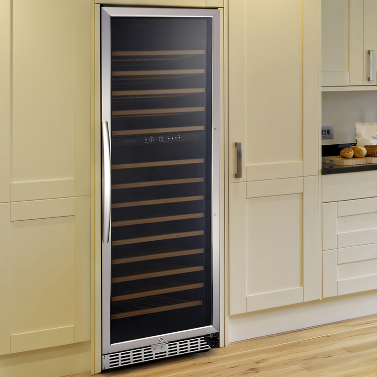 Product image #2 for Eurodib Urban Style One-Section Reach-In Single Zone Wine Cabinet, 168-Bottle Capacity, Stainless Steel Framed Glass Door