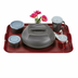 Thumbnail image #2 for Cambro Camwear 14 x 18 Inch Rectangular Non-Skid Cafeteria Tray with Handles, Dark Cranberry