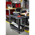 Thumbnail image #2 for Rubbermaid Commercial 2-Shelf Heavy-Duty Utility Bus Cart, 500 lb. Capacity, Black