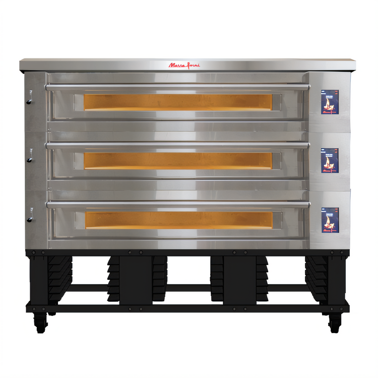 Product image #2 for Marra Forni Three-Deck Electric Stackable Deck Oven with 73 x 36 Inch MarraStone Hearth