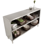 Thumbnail image #2 for John Boos EDSC8-1872-X Open-Front Stainless Steel Dish Cabinet with Mid-Shelf, 72 x 18 x 35 Inches