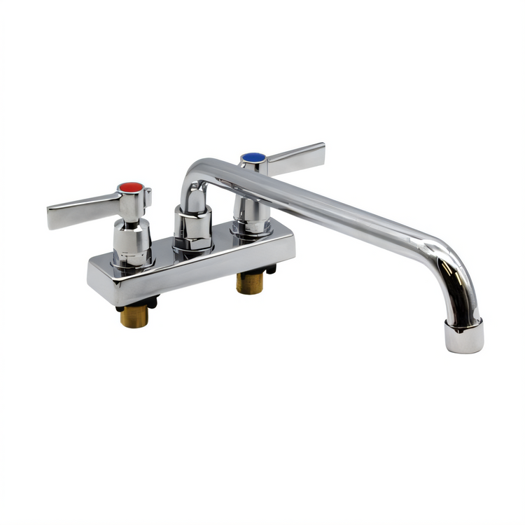 Product image #1 for Advance Tabco Heavy-Duty Manual Deck-Mount Faucet with 12-Inch Swing Spout, 4-Inch Centers, Lead Free