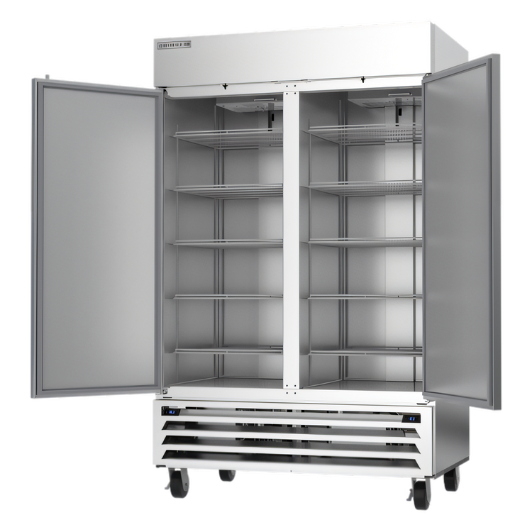 Product image #1 for Beverage-Air Horizon Series Dual-Temp Two-Section Reach-In Refrigerator/Freezer, Left Refrigerator / Right Freezer, Standard Depth, Stainless Steel