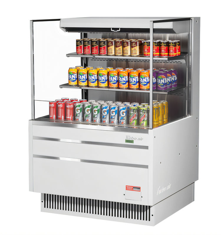 Product image #2 for Turbo Air 36-Inch Low-Profile Horizontal Open-Air Merchandiser Display Case, 11.1 Cu. Ft., Self-Contained Refrigeration