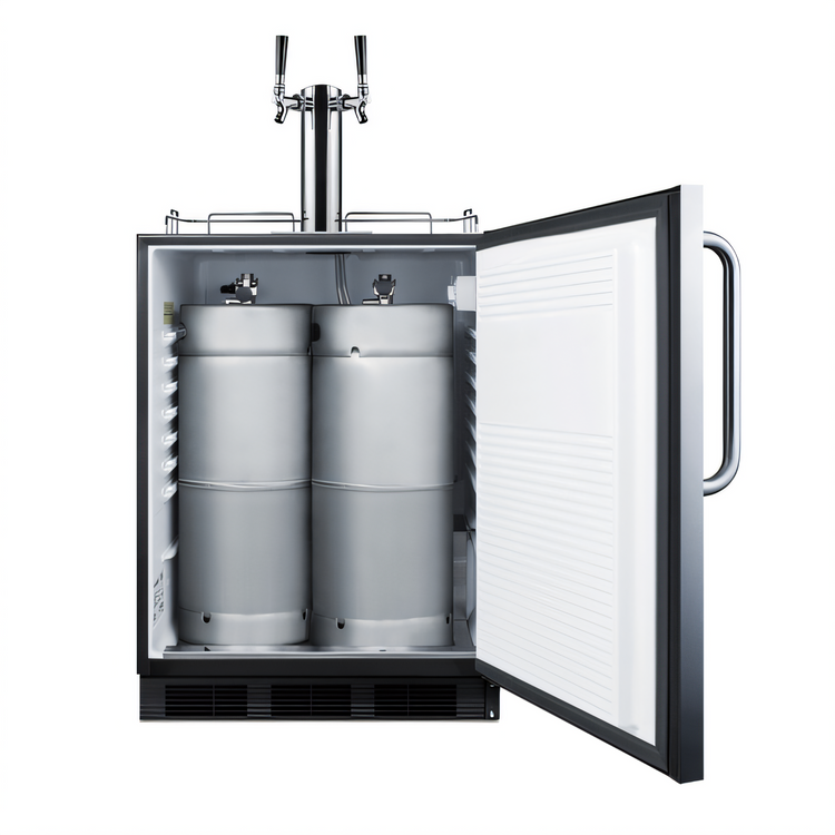 Product image #2 for Summit Commercial ADA-Compliant Counter-Height Dual-Tap Draft Beer Dispenser, 5.5 Cu. Ft., Built-In or Freestanding, Stainless Steel