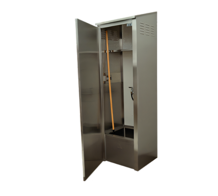 Product image #2 for Advance Tabco 84-Inch Stainless Steel Single-Door Floor Mop Sink Cabinet with 16" x 20" x 12" Bowl