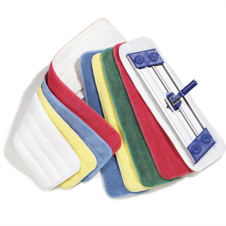 Product image #2 for Carlisle Flo-Pac Microfiber Wet/Dry Mop Pad Head Only, 24 Inch, Blue, Looped End