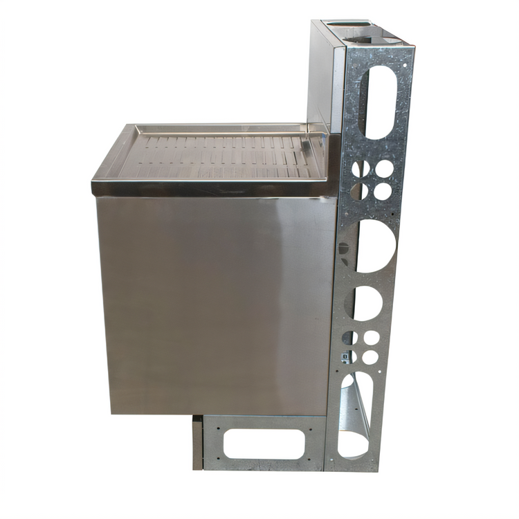 Product image #2 for BK Resources 48-Inch Underbar Glass Rack Cabinet with Drainboard Top, Open Front Base, Adjustable Shelf, and 3-Inch Backsplash